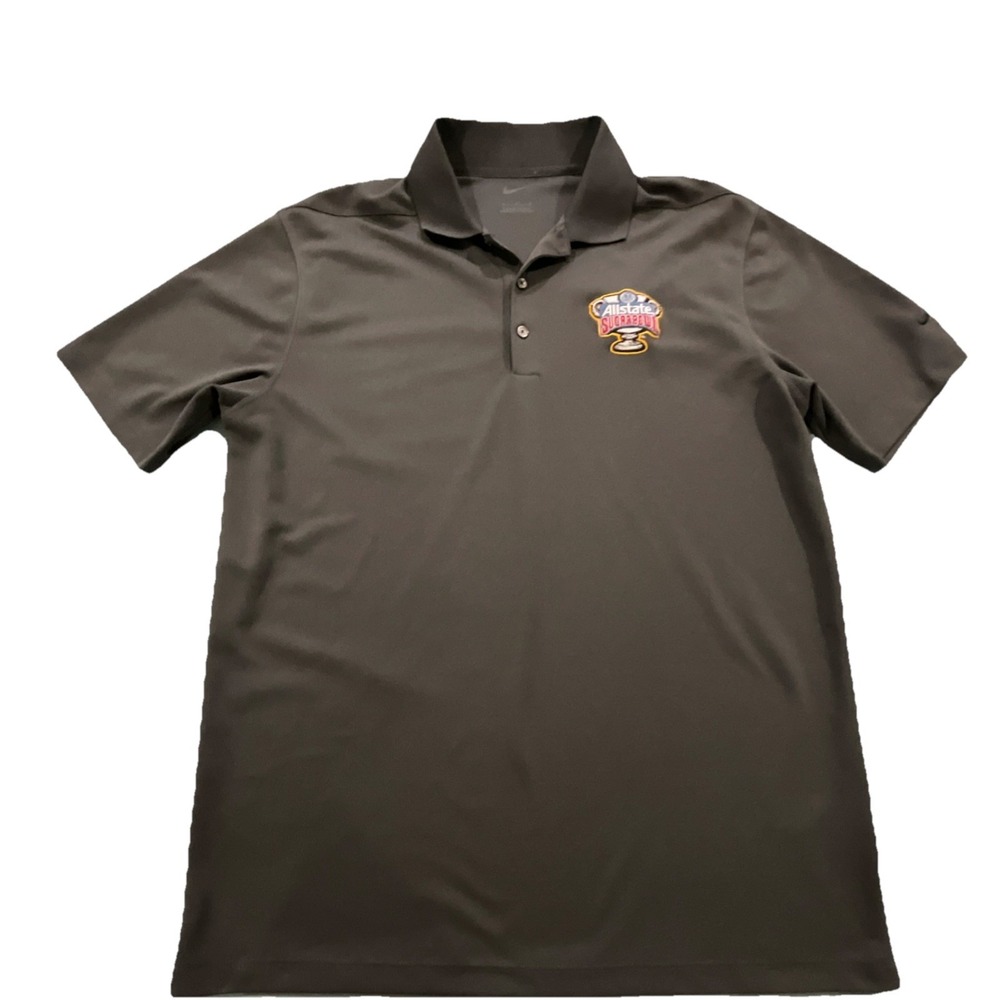 Nike Men's Brown Solid Polo Shirt Medium Short Sleeve Embroidered Logo